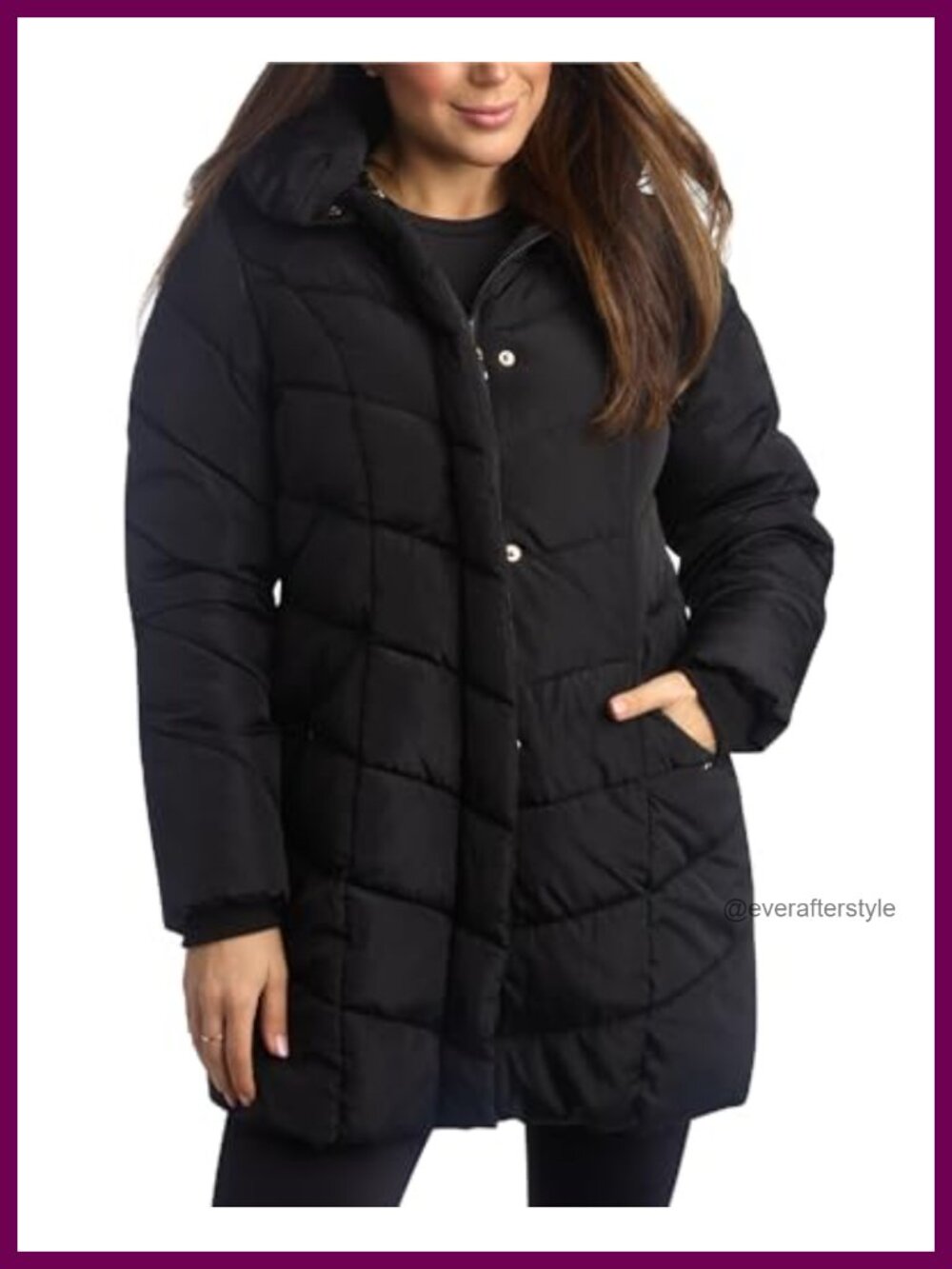 Steve Madden Long Quilted Puffer Parka Insulated Winter Coat